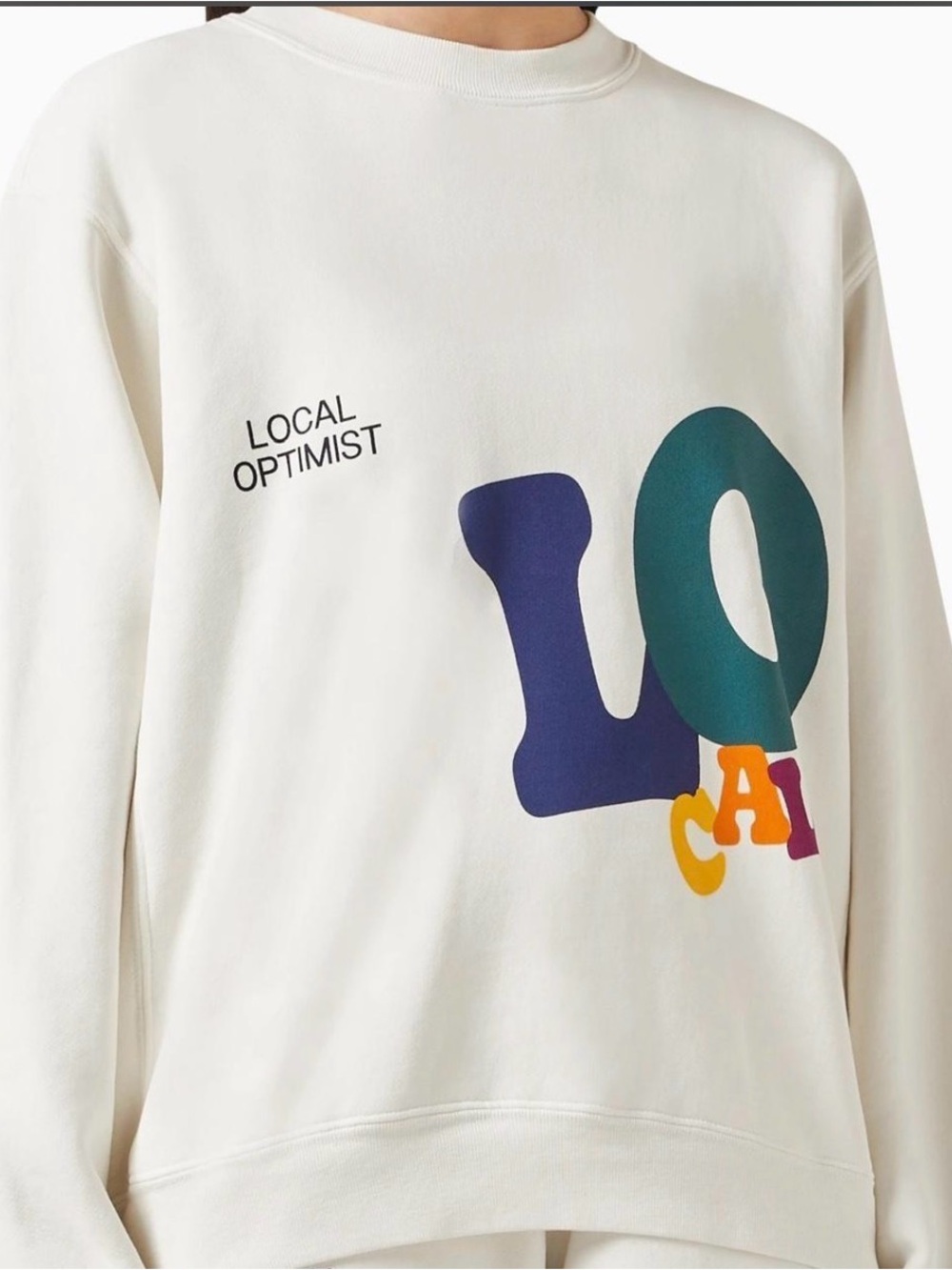 Madhappy Cream Local Optimist Crewneck Sweatshirt
